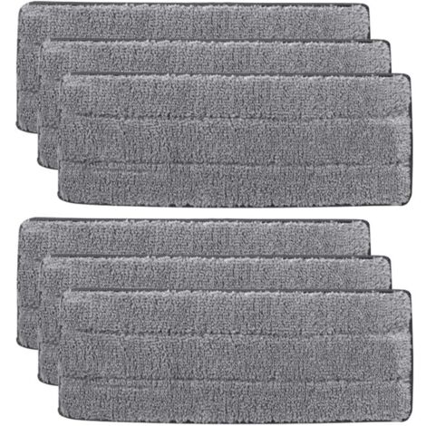 6pcs Tampons de Vadrouille,Mop Remplacement des Tampons,Tampon de Nettoyage de Tête de Balai de Ménage en Microfibre,pour Le Nett