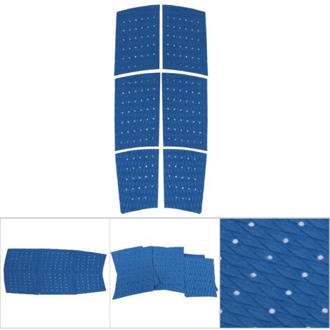 6PCS Tapis antidérapant EVA pour planche de surf, bateau, yacht - Décoration bleue