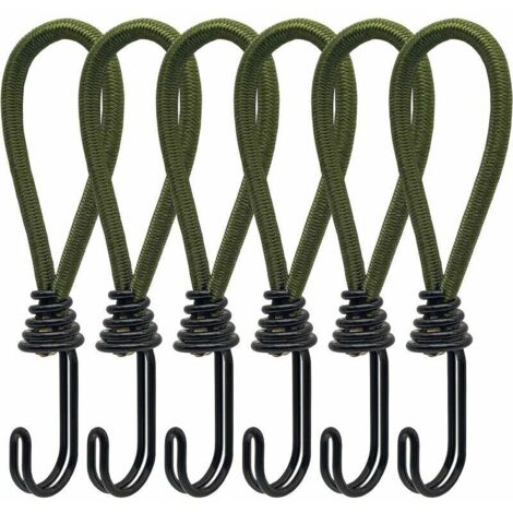 6pcs Tendeur en caoutchouc avec crochets en spirale pour Tentes, bâches, bannières en PVC, pavillons, trampolines, voile d'omb
