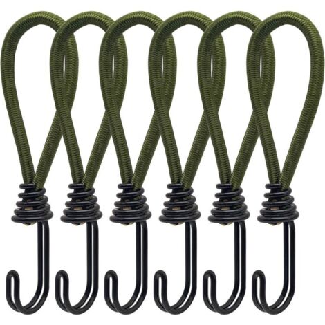 6pcs Tendeur en Caoutchouc avec Crochets en Spirale pour Tentes, bâches, bannières en PVC, Pavillons, Trampolines, Voile d'ombrag