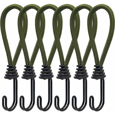 6pcs Tendeur en caoutchouc avec crochets en spirale pour Tentes, bâches, bannières en PVC, pavillons, trampolines, voile d'ombrage