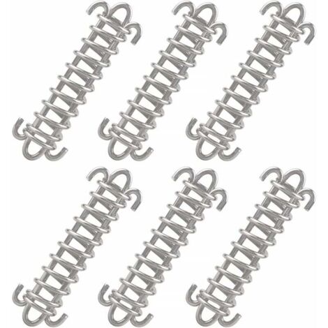 6pcs Tente Corde Résistante, Boucle Corde Ressort en Acier Inoxydable, pour Bâche, Tente, Grille Métallique