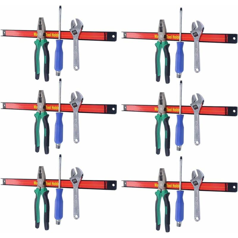 

6pcs Tiras Magnética 46cm Barra de Herramientas Portaherramientas Banda Soporte para Garaje Taller