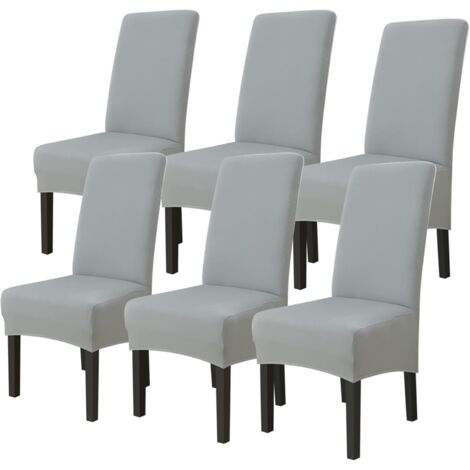 6PCS Universal Dining Chair Cover Stretch Microfiber Washable Chair Covers for Wedding Hotel