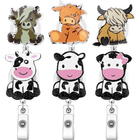 6pcs-vache Alpine Extensible Crocodile Facile  Tirer Clip Facile  Tirer Document Boucle