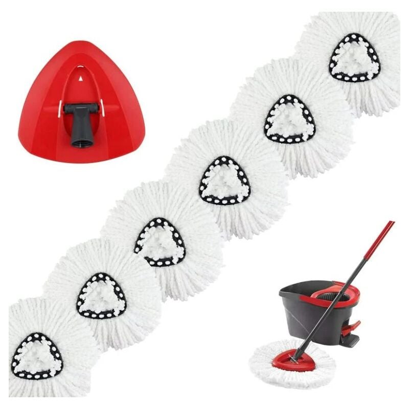 Csparkv - 6pcs Vadrouilles de Rechange pour Vileda O-Cedar Turbo 2 en 1 EasyWring & Clean Compatible Têtes de balai Pour Vileda Recharge