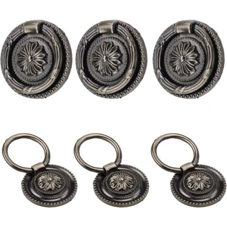 6pcs Vintage Furniture Handle, Vintage Brass Furniture Knob, Vintage Drawer Handle, Vintage Furniture Handle with Screws, Antique Furniture Handle for Cabinet Drawer Cupboard