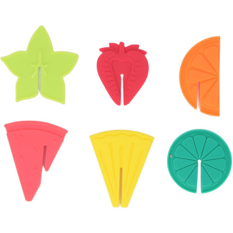 6pcs Wine Glass Marker Silicone Fruit Pattern Harmless Reusable Drink Cup Labels for Bar Party