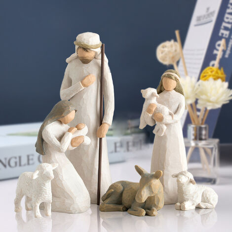 (6pcs)Ensemble de 6 Figurines Crèche Nativité