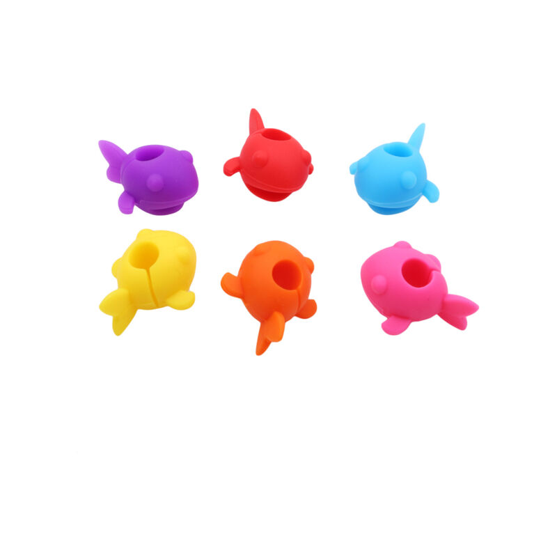 6Pcs/set Funny Cup Identify Label Silicone Party