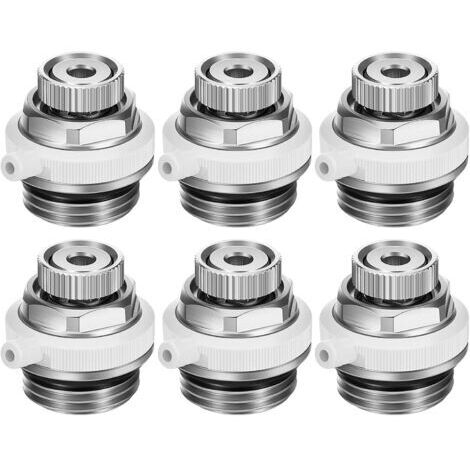 (6Pcs)Vanne de Purge de Radiateur Automatique Radiateur de Ventilation de 1/2 Pouce Soupape d'Évacuation d'Air Évent Automatique à Couper en Laiton Vanne de Radiateur à Purge Automatique
