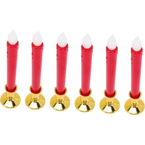 6pièces Bougies LED sans Flamme Bougies Coniques Fausses