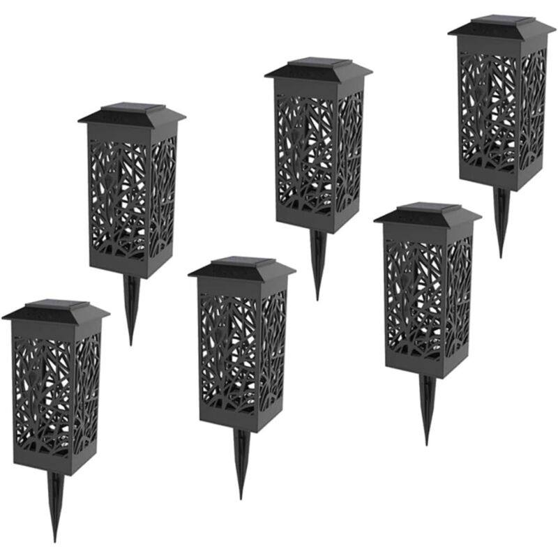6pièces Lampe Solaire Extérieur Jardin Piquable Éclairage De Pelouse