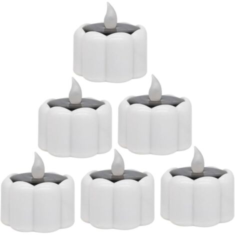 6pièces Lampe Solaire LED Bougie Électrique Étanche