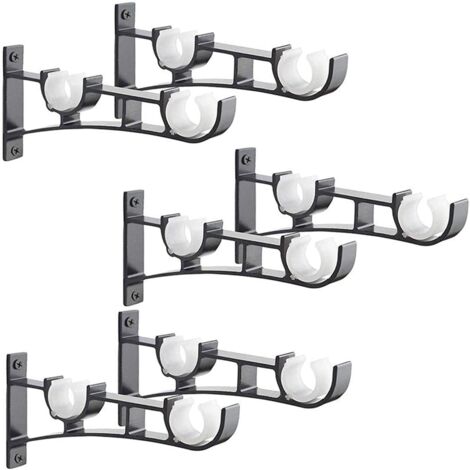 Support Mural Rideau Métal Supports De Tringle à Rideaux Réglables - Noir - Pour Tringle 2,2 à 2,5 Cm - Installation Facile Et Robuste Supports Métal Pour Rideaux Lourds Support Mural Rideau Métal Supports De Tringle à Rideaux Réglables - Noir - Pour Tringle 2,2 à 2,5 Cm - Installation Facile Et Robuste Supports Métal Pour Rideaux Lourds