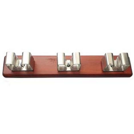 6PZ APPENDISCOPA LUX NOCE CON 3 GANCI ACCIAIO INOX - mm.260x50h.
