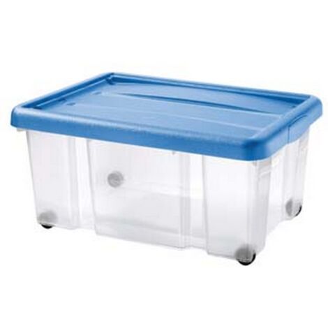 6PZ CONTENITORE "PUZZLE BOX" COPERCHIO SCATTO RUOTE cm60,5x40x27,3h. lt43