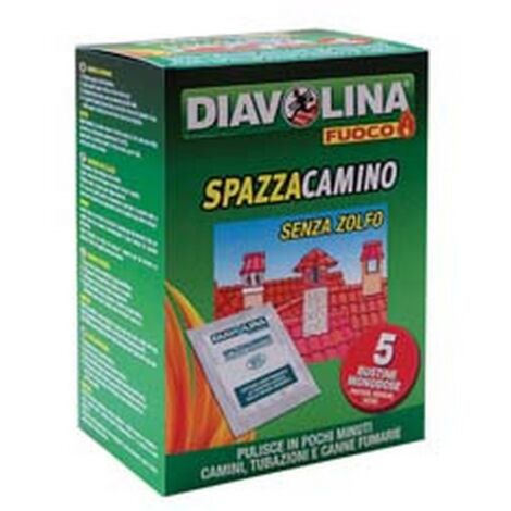 6PZ DIAVOLINA POLVERE SPAZZACAMINO - 5 bustine da gr.50