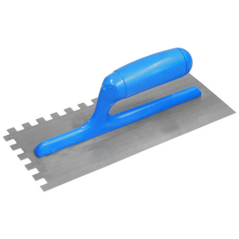 6PZ FRATTAZZO USA DENTATO SUP/DESTRO MANICO ABS BLU cm. 28x12 dentatura mm. 5x5
