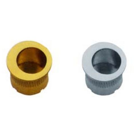 6PZ MANIGLIETTA DITALE TONDA AD INCASSO SENZA FORO OTTONE  mm25 ottone