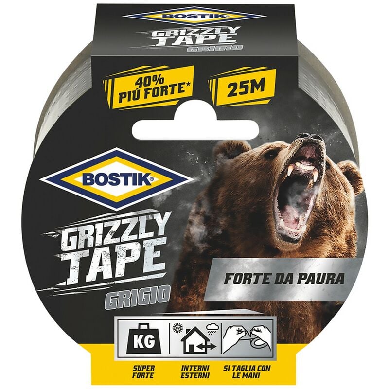 Image of 6PZ nastro telato 'grizzly tape' mm 50 x 25 mt - grigio