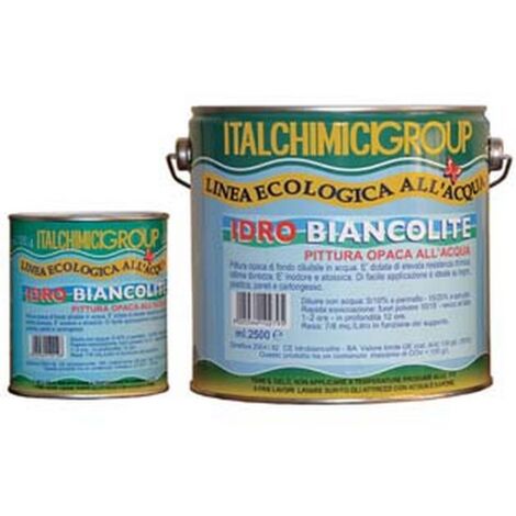 6PZ PITTURA DI FONDO OPACA ALL'ACQUA "IDROBIANCOLITE" - ml.750