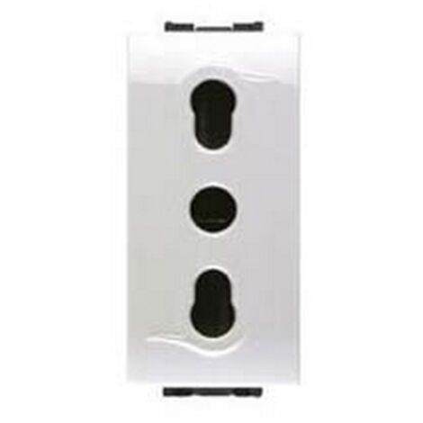 6PZ PRESA SICUREZZA BIVALENTE "AQUA" - 2 poli+terra 10/16A alveoli ø mm.4/5 (7