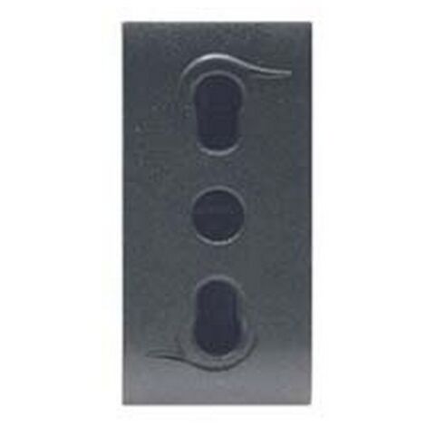 6PZ PRESA SICUREZZA BIVALENTE "ONDA" - 2 poli+terra 10/16A alveoli ø mm.4/5 (7