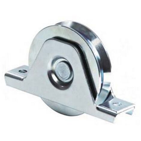 6PZ RUOTA CANCELLI GOLA V SUPPORTO INFERIORE ART.335 - ø mm.80 supporto mm.135