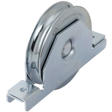 6PZ RUOTE X CANCELLI GOLA TONDA Ã˜ 20 CON SUPPORTO CHIUSO 1 CUSCINETTO MM 100