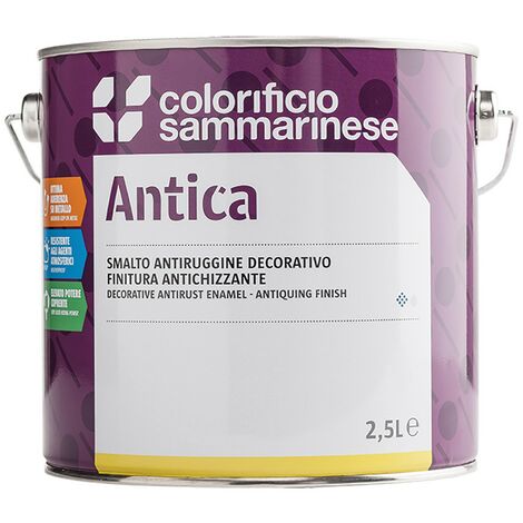 6PZ SMALTO ANTIRUGGINE 'ANTICA' Lt. 0,750 grana grossa -ferro batt.