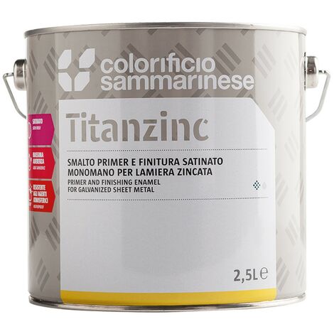 6PZ SMALTO ANTIRUGGINE SINTETICA 'TITANZINC' Lt. 0,750 Bianco