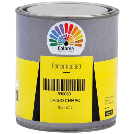 6PZ SMALTO FERROMICACEO 'COLOREA' Lt. 0,750 Grigio medio