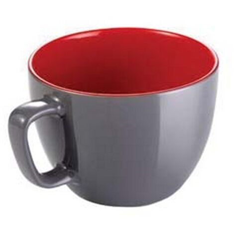 6PZ TAZZA JUMBO "CREMA SHINE" GRIGIA ML.600 - ø cm.11x8,5h.