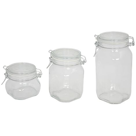 6PZ VASO ERMETICO IN VETRO PER ALIMENTI 'FIDO' 1500 ML