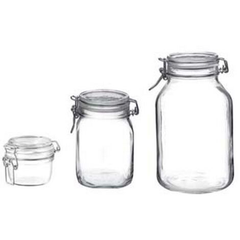 6PZ VASO VETRO FIDO ERMETICO -  MM.98 ML.350