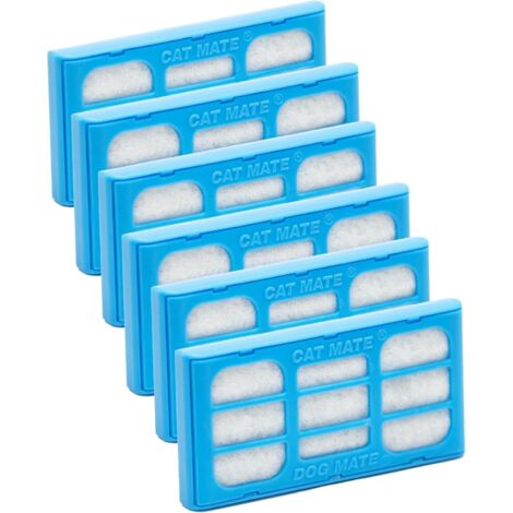 6s Filtrantes, Polymère-carbone, Pour Fontaine Chat Chien, Compatibilité Cat Mate Dog Mate
