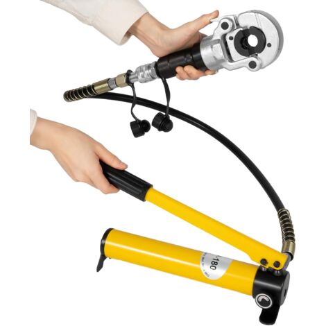 6T Alicates de Prensa Hidráulica V/TH Contornos Hidráulicos Crimpadora de 360 ° Cabeza Radial Prensa de Tubo de Cobre Alicates de Prensa con Forma de V 12-28 mm, Forma TH 16-32 mm
