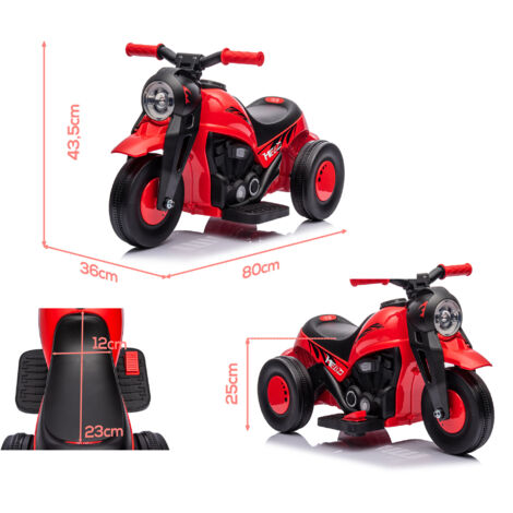 6V-Elektromotorrad für Kinder mit Seifenblasen und Musik, 2 Geschwindigkeiten (2,5-3 km/h), für Kinder von 2 bis 5 Jahren