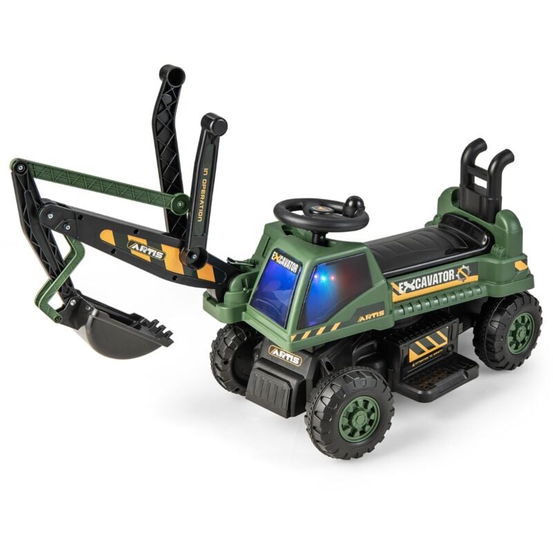 Maisonchic - 6V Excavatrice Electrique Enfants avec Pelle & Siège Rotatif Pelleteuse Enfants avec Lumières led Musique Charge 25KG pour Enfants de 3