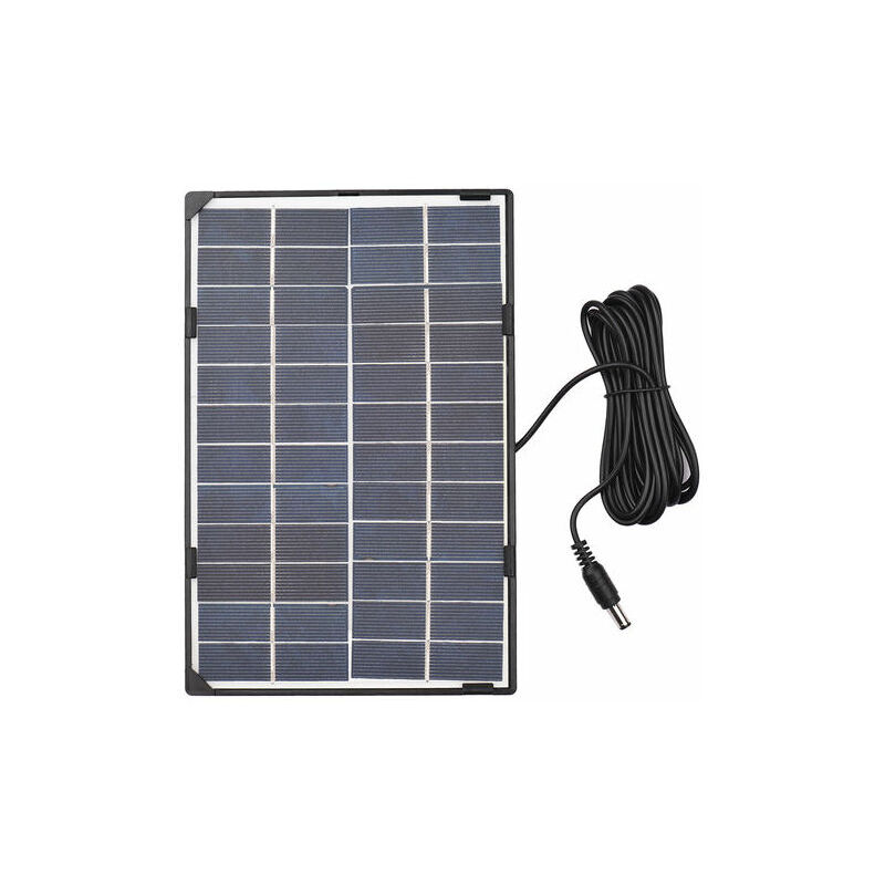 6W 12V Panneau Solaire, Pour Caméra De Sécurité Extérieure Cellule Solaire, Avec Sortie Dc 10Ft Diy Panneau Solaire Imperméable, Pour Lampadaire