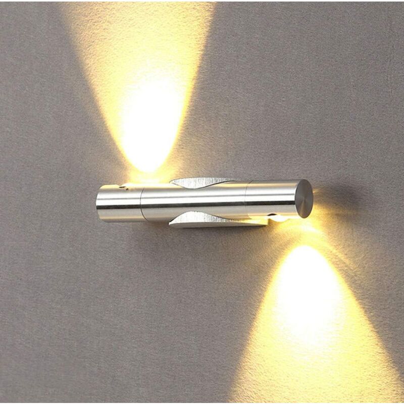 6W 2 led Applique Murale Intérieur Eclairage Mural Moderne En Aluminium Lampe Murale Luminaire Up Down Rotation Réglable 360°pour Chambre Couloir