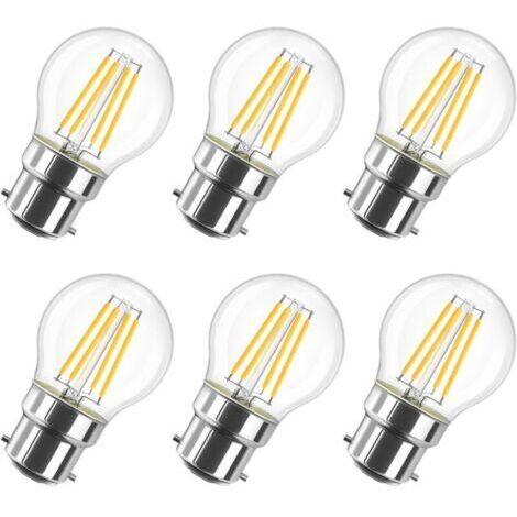 6W Ampoule LED Filament à Bayonnate G45 B22, 2700K Blanc Chaud, 806Lm, Ampoule Vintage, Non-Dimmable, Lot de 6