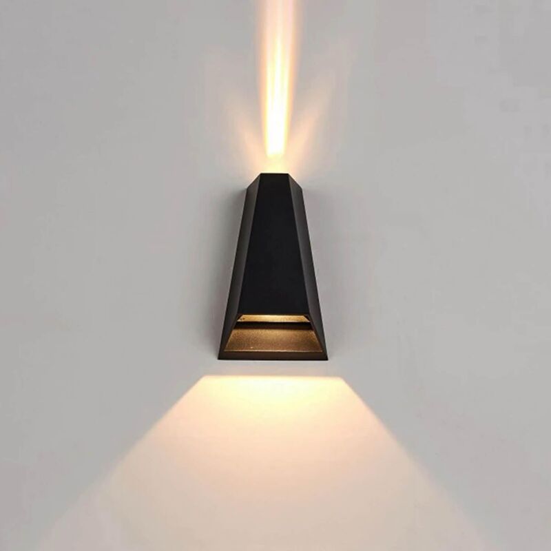 6W intérieur et extérieur universel, salle de bains miroir avant, LED miroir avant, noir, lumière blanche chaude