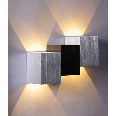 6W Led Apliques de Pared Aluminio Lámpara de pared de Moderna Pasillo Entrada de Dormitorio (Blanco Cálido)