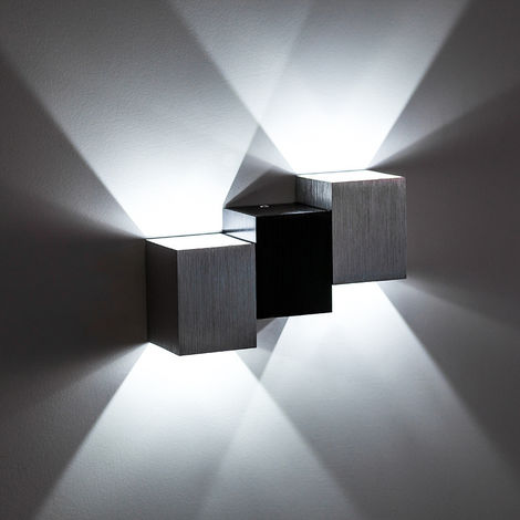 6W Led Apliques de Pared Aluminio Lámpara de pared de Moderna Pasillo Entrada de Dormitorio (Blanco Frío)