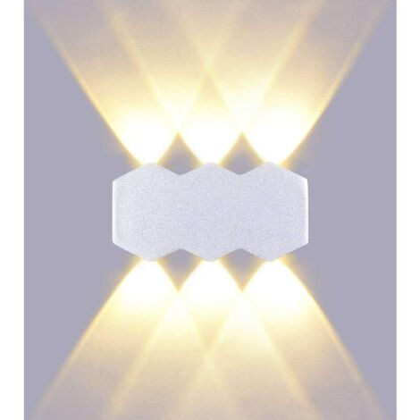 6W LED Applique Murale Intérieur Moderne Lampe Murale Intérieur Up Down Spot IP66 Éclairage Mural en Aluminium pour Chambre à Coucher Bureau Lit Couloir Salon Hôtel Argent Blanc chaud 3000k