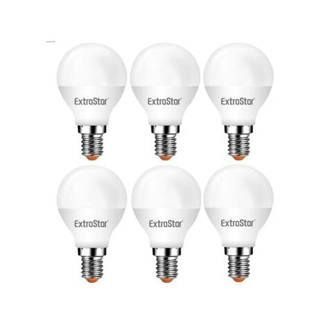 6W LED G45 Golf Ball Bulb E14, 6500K Daylight (Pack of 6)