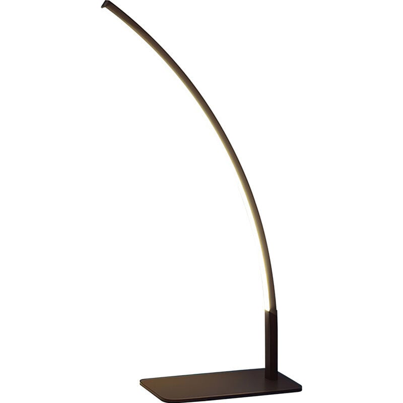 Crea - 6W led Lampe Chevet de Lecture en Arc, Lampe Table de Nuit Métal, Lumière de Blanc Chaud avec Prise, Déco Argent pour Salon, Chambre, Bureau