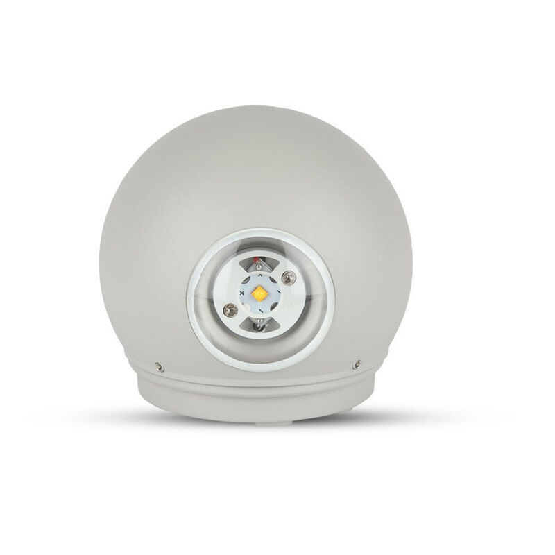 Image of V-TAC Lampada LED da Muro Sferica 4W Doppio Fascio Luminoso Colore Grigio 4000K IP65